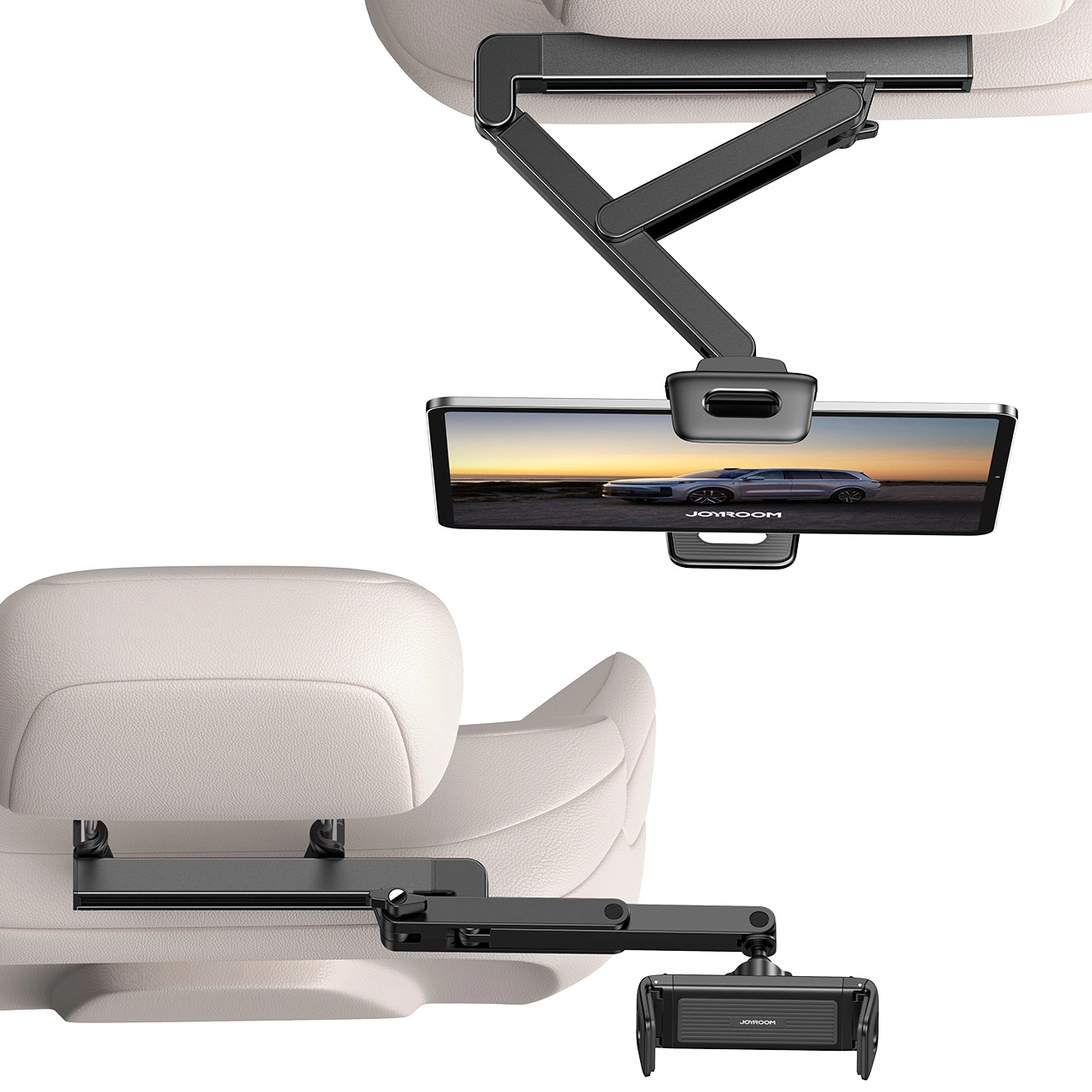 Joyroom JR-ZS433 nakkestøtteholder til bil til telefon/tablet, 4,7 tommer - 13 tommer, sort