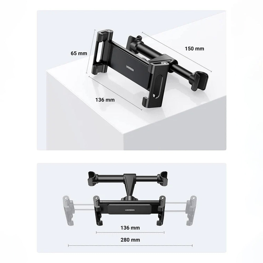 Bilhovedstøtteholder UGREEN LP160 (60108), 4.7 tommer - 12.9 tommer, Sort