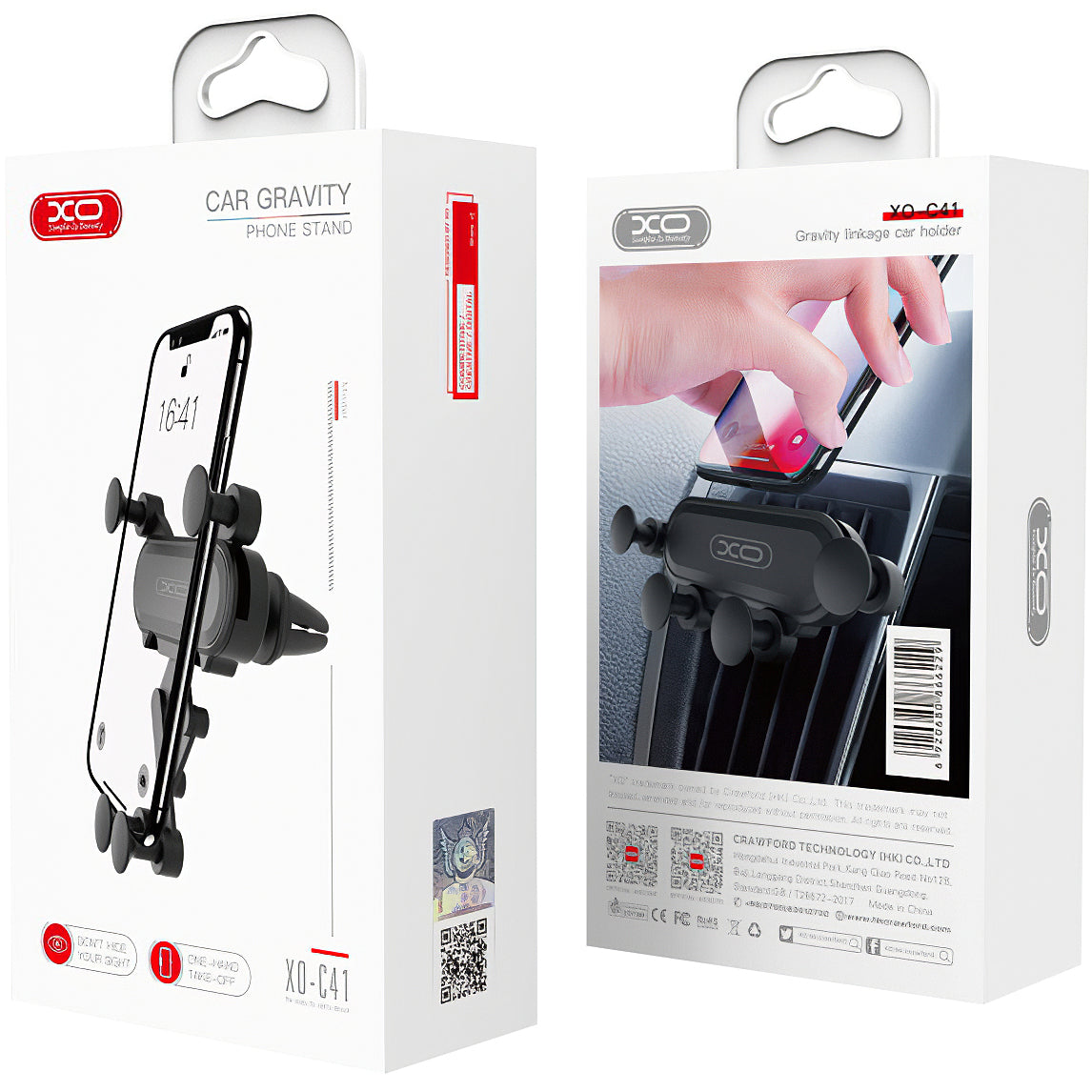 Bilholder XO Design C41 Gravity, 4 tommer - 6 tommer, Sort