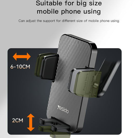 Bilholder Yesido C173, 4.7inch - 7.2inch, Sort