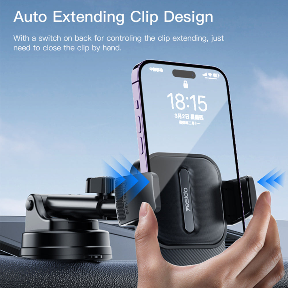 Bilholder Yesido C174, 4 tommer - 6,7 tommer, Sort