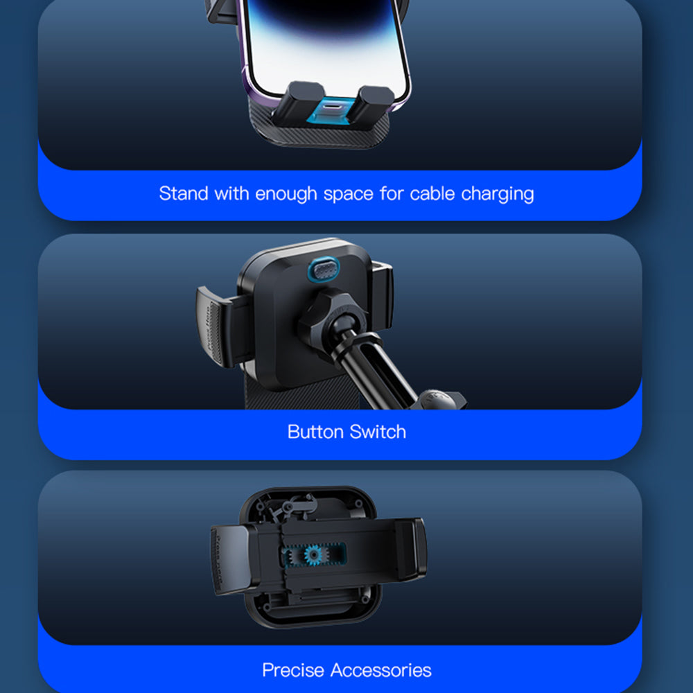 Bilholder Yesido C174, 4 tommer - 6,7 tommer, Sort