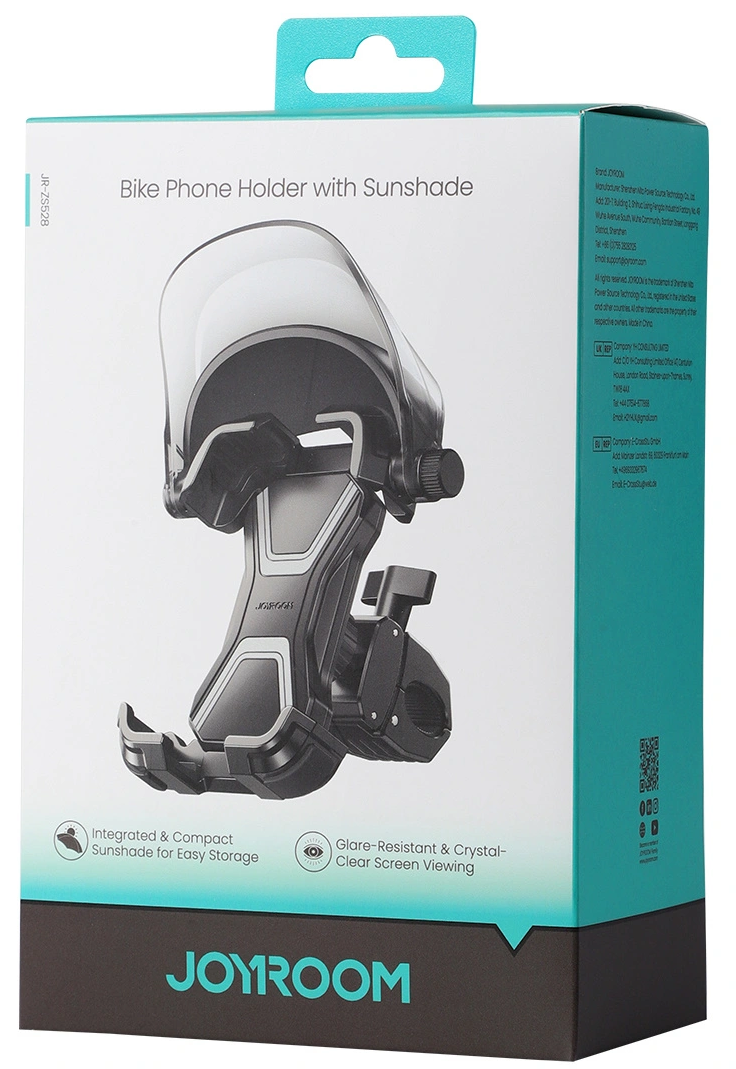 Cykel- og Motorcykelholder med Solskærm Joyroom JR-ZS528, 4,7 tommer - 7 tommer, Sort