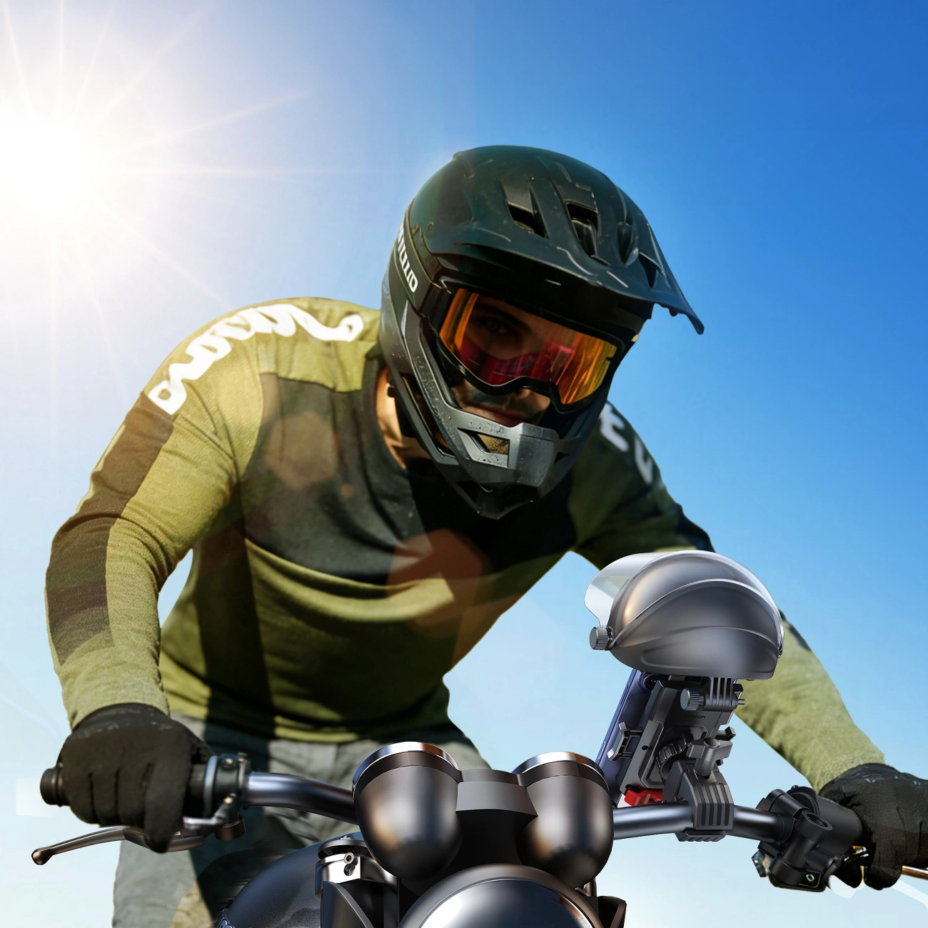 Cykel- og Motorcykelholder med Solskærm Joyroom JR-ZS526, 4,7 tommer - 7 tommer, Sort