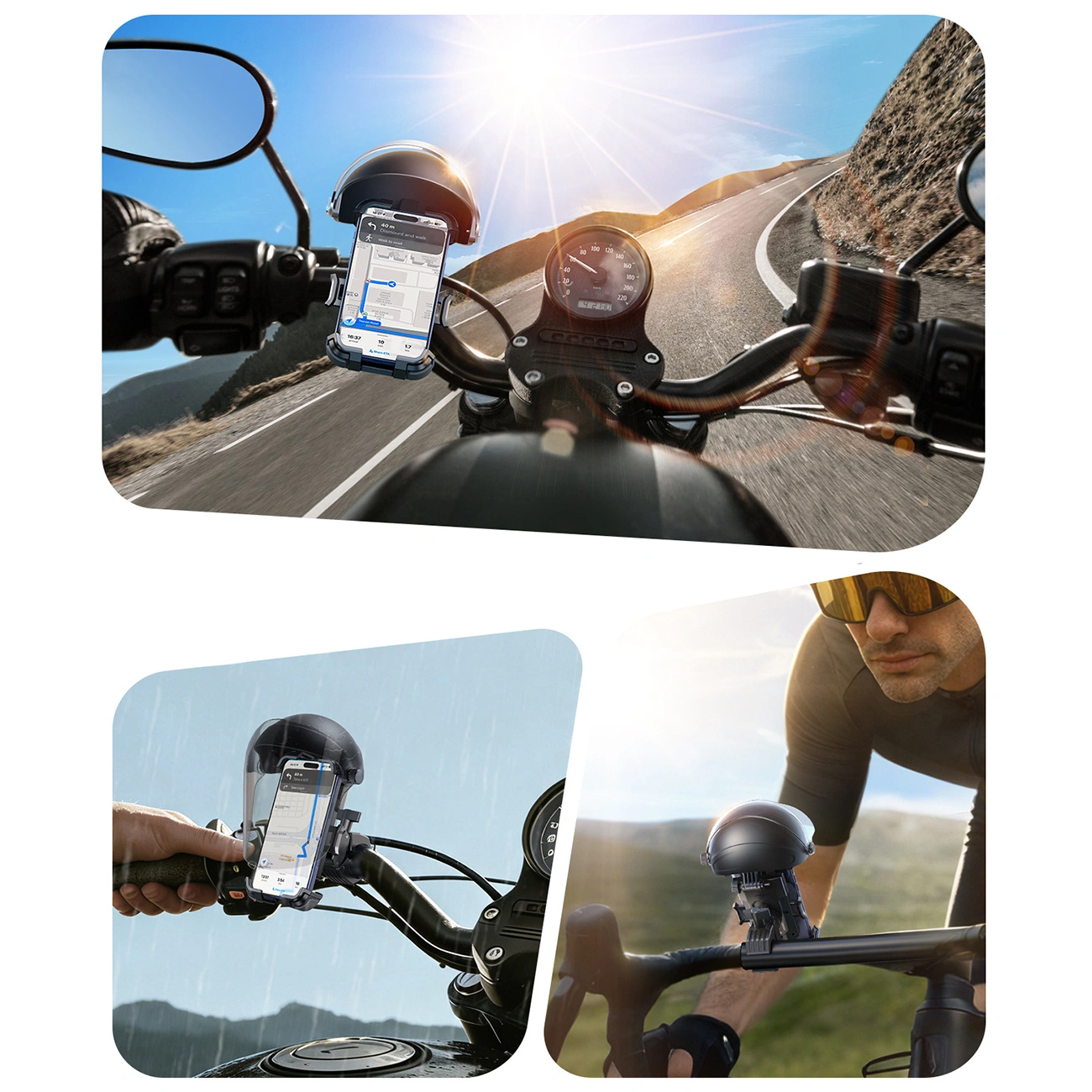 Cykel- og Motorcykelholder med Solskærm Joyroom JR-ZS526, 4,7 tommer - 7 tommer, Sort
