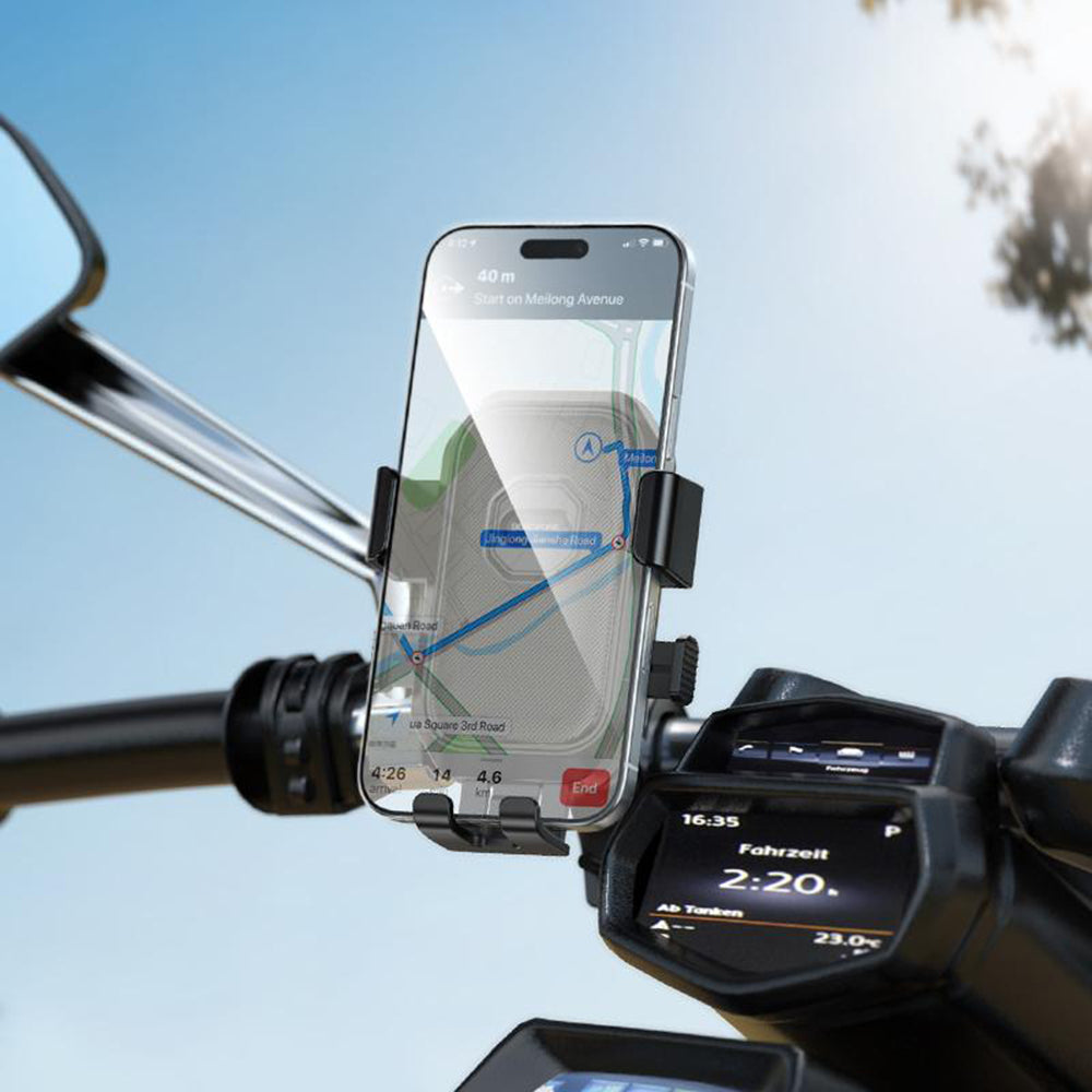Borofone BH141 Camino Cykel- og Motorcykelholder, 6 tommer - 7 tommer, Sort