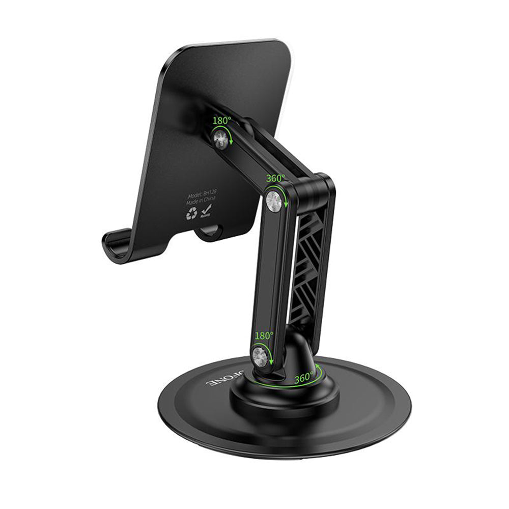 Borofone BH128 Admirado Skrivebordsholder, 4,5 tommer - 7 tommer, Sort