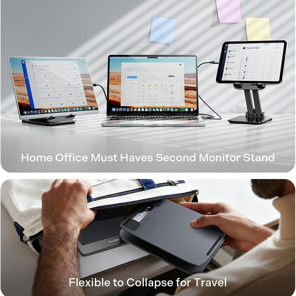 Lisen Skrivebordsstøtte til Telefon / Tablet, 4inch - 15.9inch, Sort YL0424080007