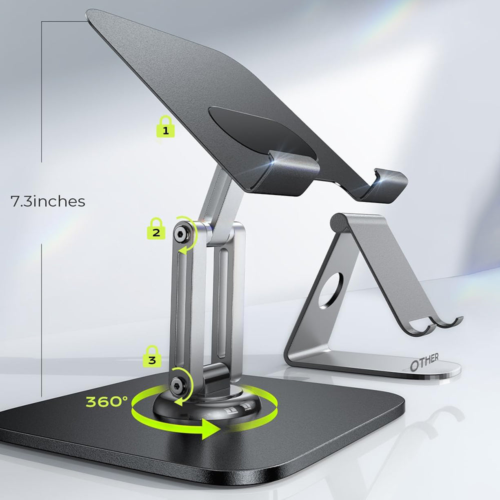 Lisen Q18 Skrivebordsstøtte til Telefon / Tablet, 4.7inch - 12.9inch, Sort YL0423120002