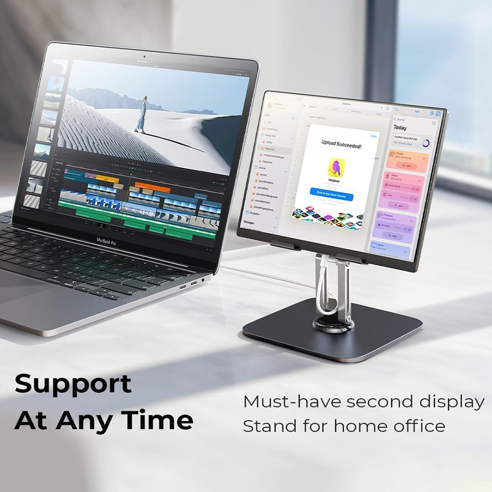 Lisen Q18 Skrivebordsstøtte til Telefon / Tablet, 4.7inch - 12.9inch, Sort YL0423120002