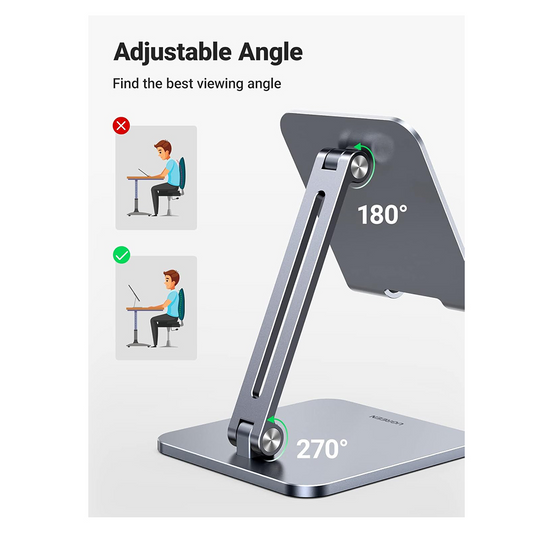 UGREEN LP134 Bordholder til Telefon / Tablet, 6,1 tommer - 12,9 tommer, Grå, Genforseglet