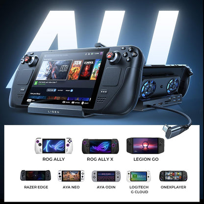 Hub-støtte med køler Lisen S1 til ROG / Lenovo / Razer / Aya / Logitech / Onexplayer-serien, Sort YL0423110005