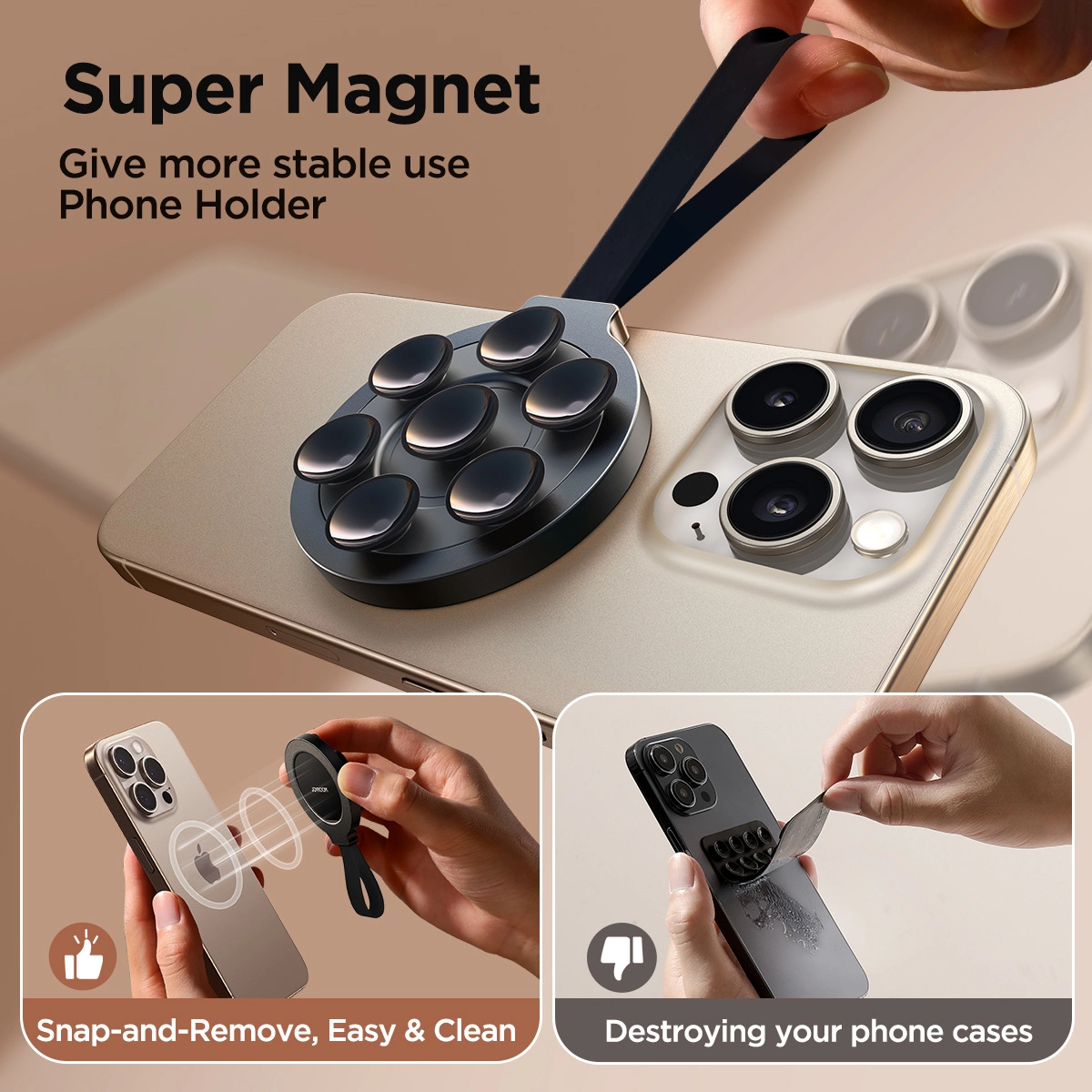 Sugrørholder med sugekopper Joyroom JR-ZS393, Universal, Sort