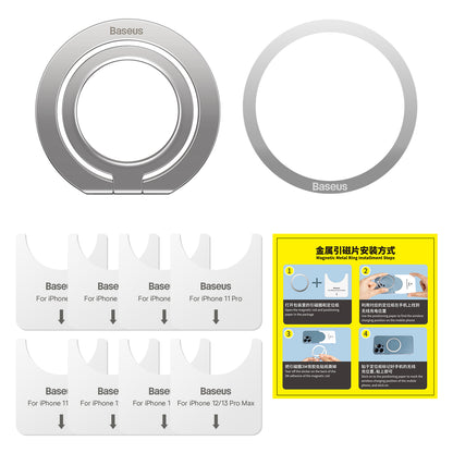 Baseus Halo Ring Holder, Universal, Sølv SUCH000012