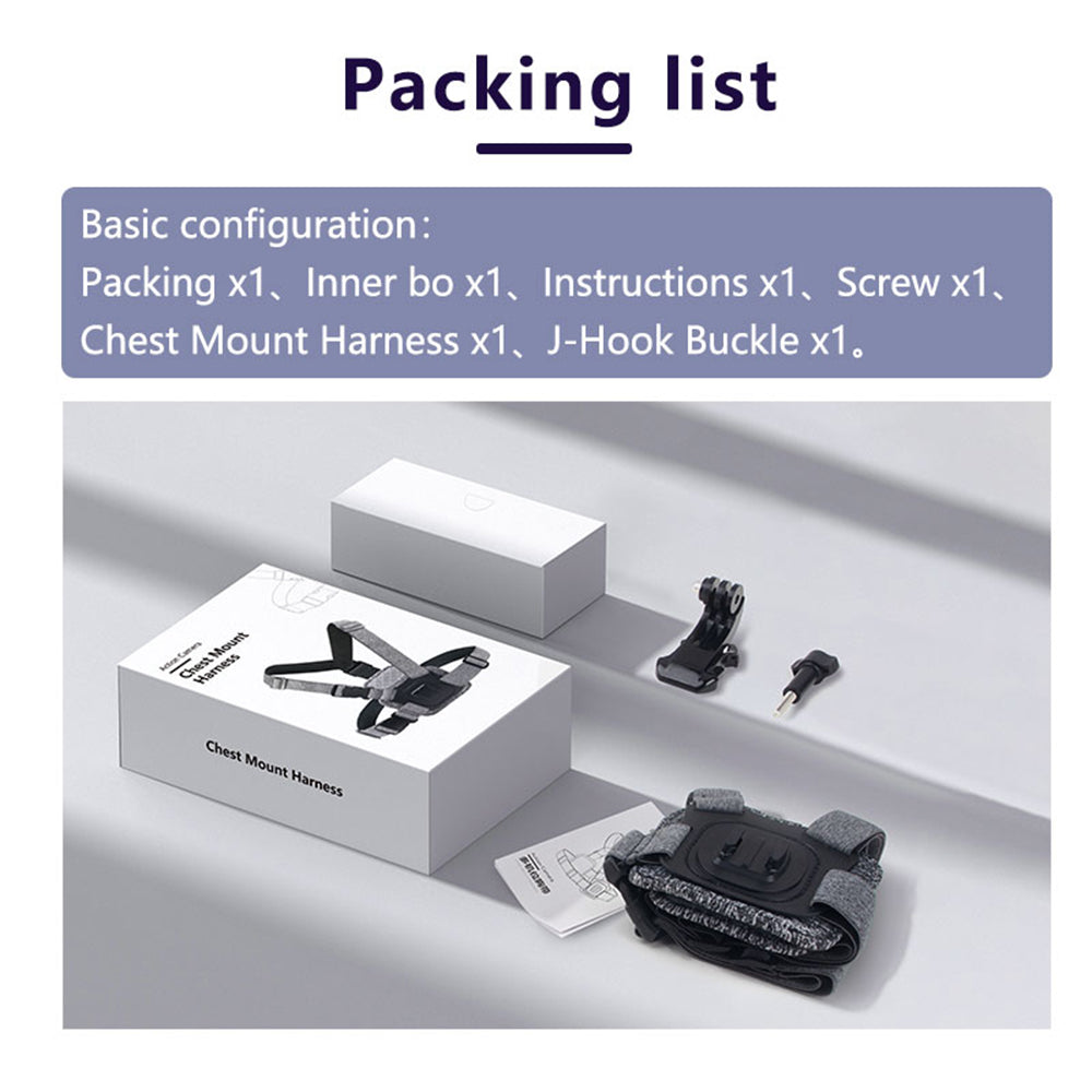Techsuit JX-002 Sportskamera Brystholder til GoPro Series, Grå