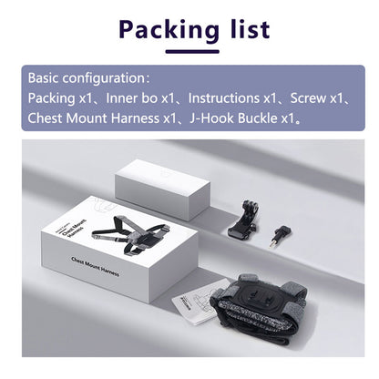 Techsuit JX-002 Sportskamera Brystholder til GoPro Series, Grå