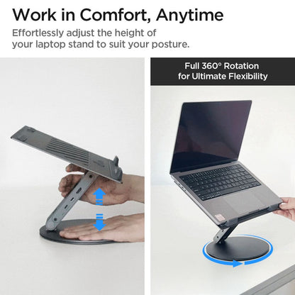 Spigen LD204H Laptopstøtte, Sølv