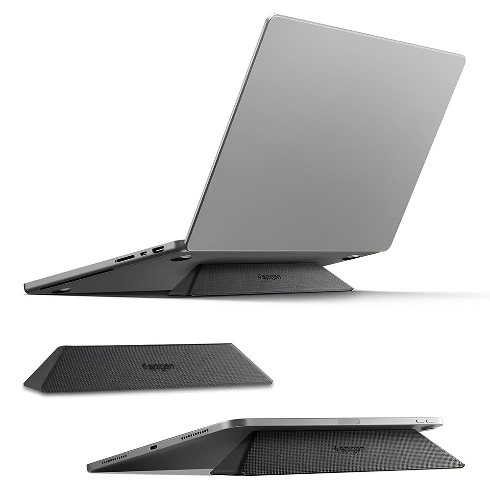 Spigen Slim Fold LD201-S6 stand til bærbar computer max. 14 tommer, sort AMP11115