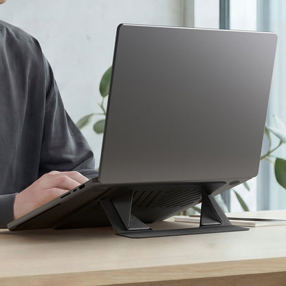 Spigen Slim Fold LD201-S6 stand til bærbar computer max. 14 tommer, sort AMP11115