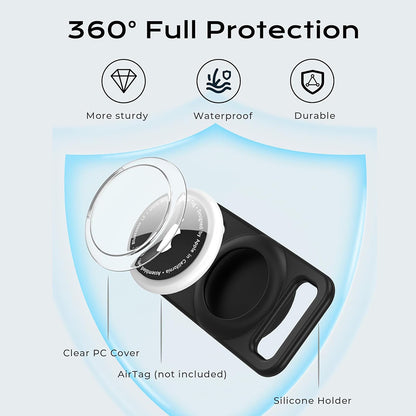 Techsuit BuddyGuard DG1 holder til Apple AirTag på kæledyrs halsbånd, Sort