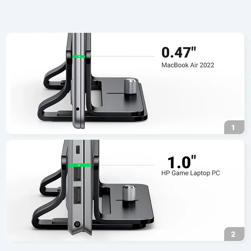 Vertikal UGREEN LP258 (25706) Laptopstøtte til laptops med en tykkelse på 12mm - 26mm, Sort