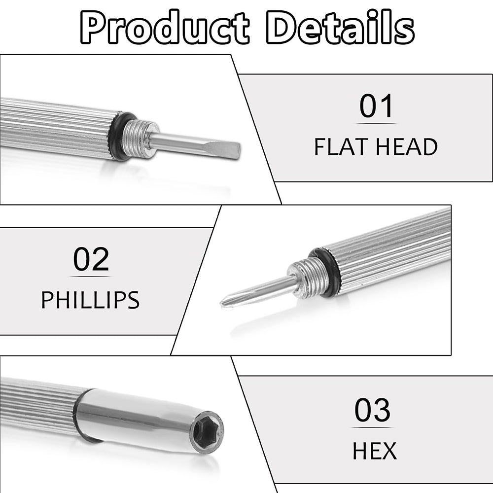 Skruetrækker Techsuit ST1 til Briller, Sølvfarvet