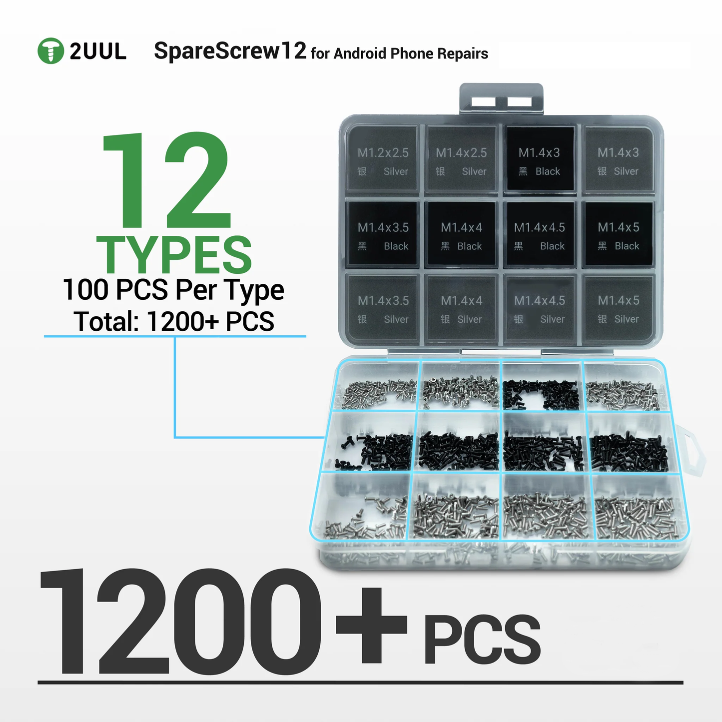2UUL SC12 skruer til Apple Android Series, 1200i1
