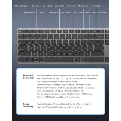 Bluetooth-tastatur DUX DUCIS LK, Sort