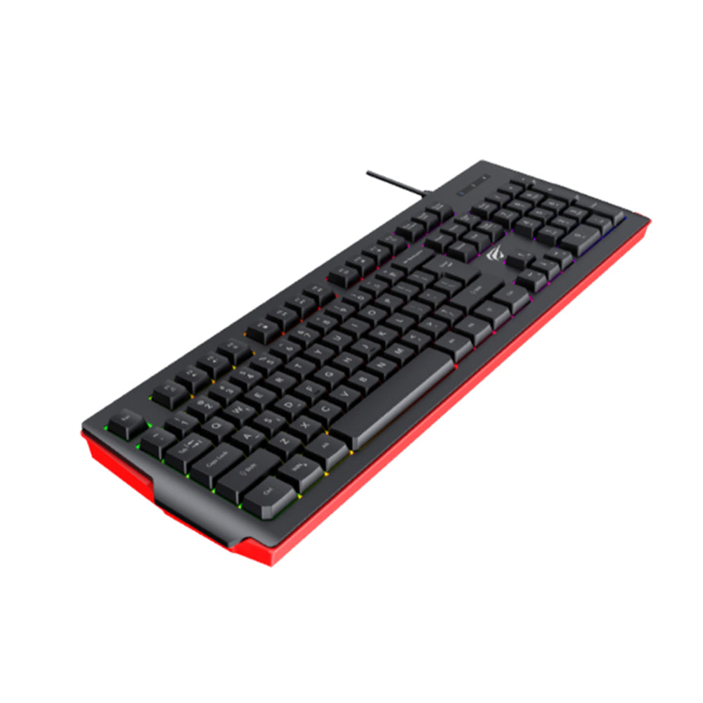 Gamingtastatur HAVIT KB866L, RGB, 1.4m, Sort Rød