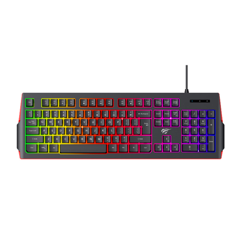 Gamingtastatur HAVIT KB866L, RGB, 1.4m, Sort Rød