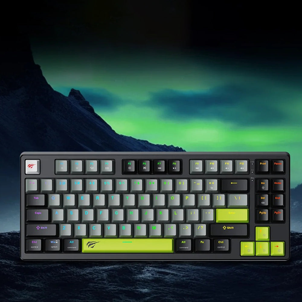 Gamingtastatur HAVIT KB904L, RGB, 1.8m, Sort Grøn