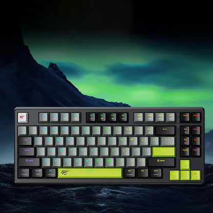 Gamingtastatur HAVIT KB904L, RGB, 1.8m, Sort Grøn