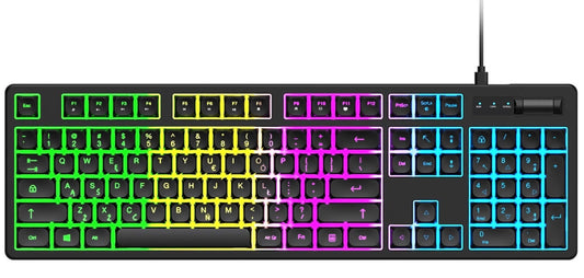 Gaming Tastatur Wired USB WZK WKG-200, RGB, 1,5m, Sort