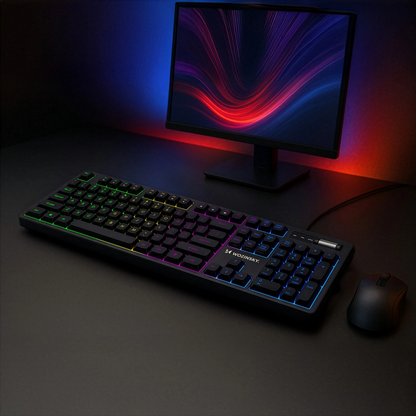 Gaming Tastatur Wired USB WZK WKG-200, RGB, 1,5m, Sort