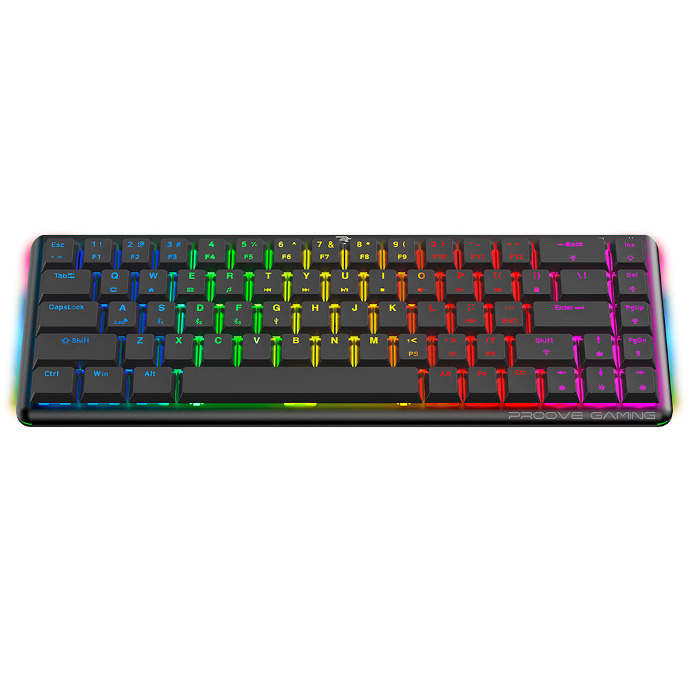 Gamingtastatur Wireless Proove AFK, RGB, BT / Wi-Fi / Kablet, 1.5m, Sort WKAFKEN22001