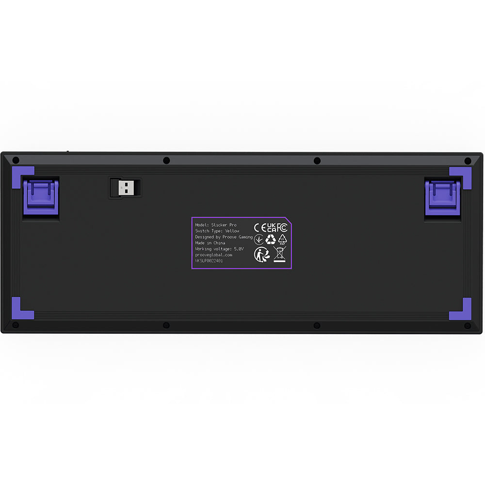 Gamingtastatur Proove Slicker Pro, trådløs, RGB, BT / Wi-Fi / kablet, 1,8m, sort WKSLPEN22416