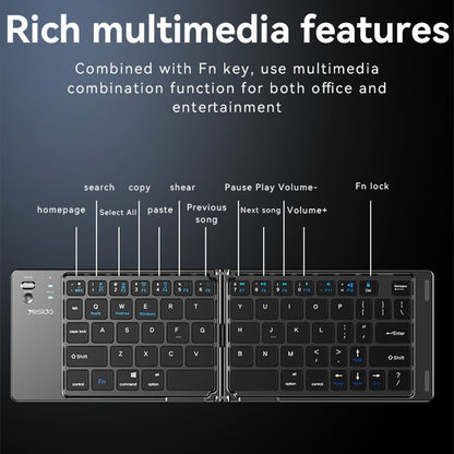 Foldbar Bluetooth Tastatur Yesido KB27, Sort