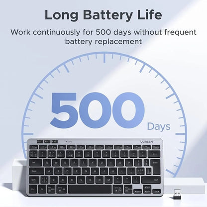 Trådløst tastatur UGREEN 75049, BT / Wi-Fi, Sort