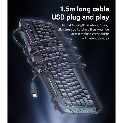 Trådløst tastatur Yesido KB21, RGB, 1.5m, Sort