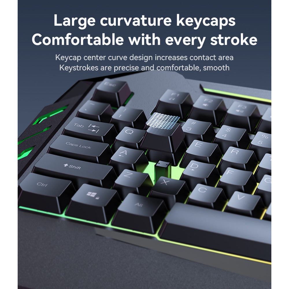 Trådløst tastatur Yesido KB21, RGB, 1.5m, Sort