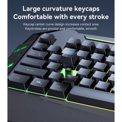 Trådløst tastatur Yesido KB21, RGB, 1.5m, Sort