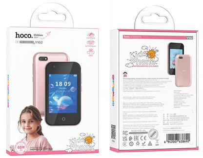 Mobiltelefon HOCO Y102 Kids, 2G, 2.8 tommer skærm, Pink