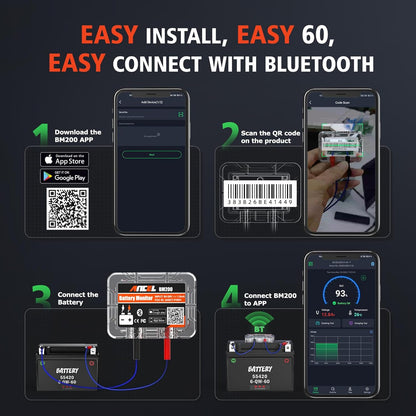 Bluetooth Tester til Overvågning af Bilbatteri Ancel BM200
