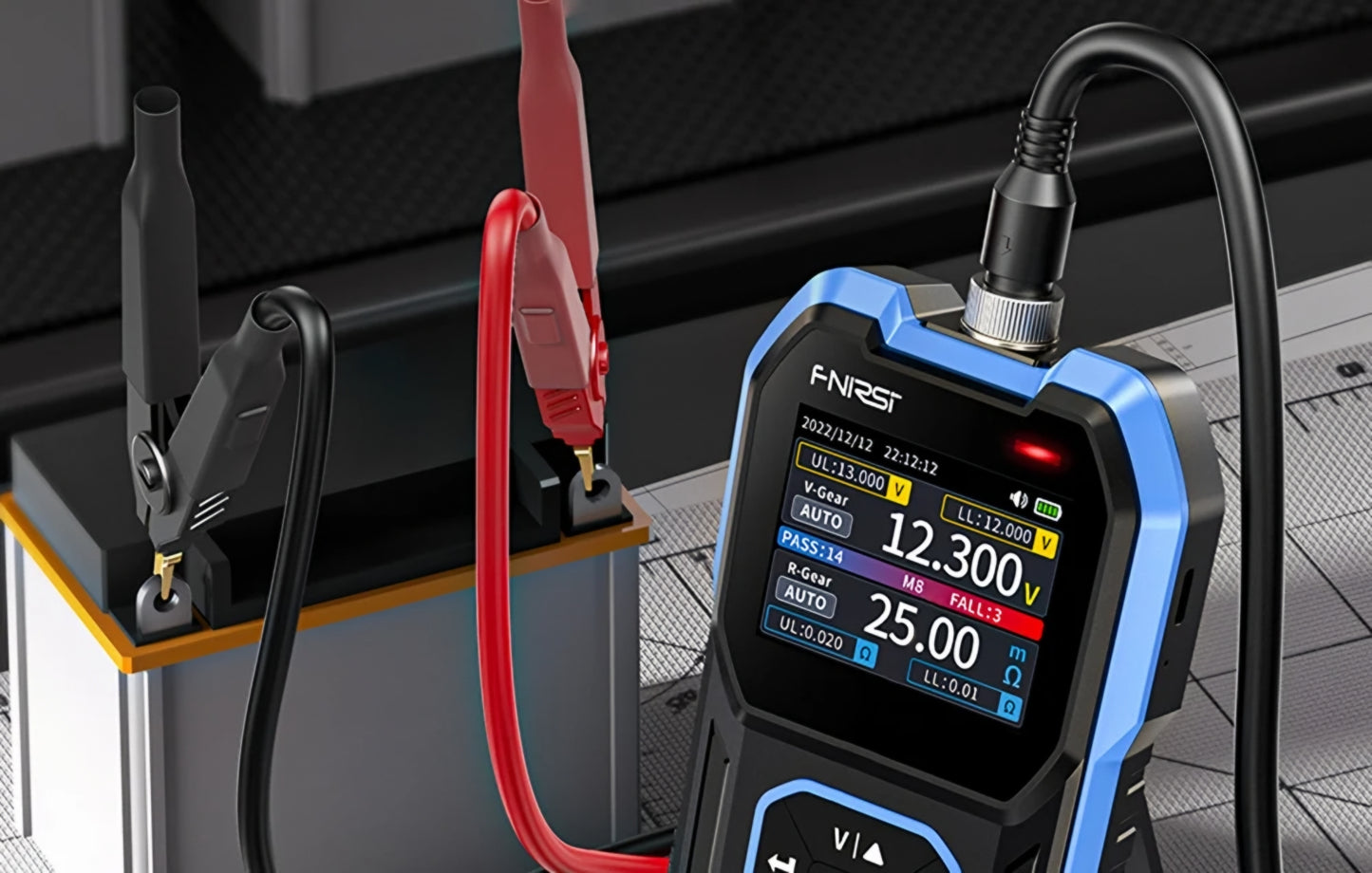 Fnirsi HRM-10 servicetester til måling af intern modstand og batterispænding / akkumulator