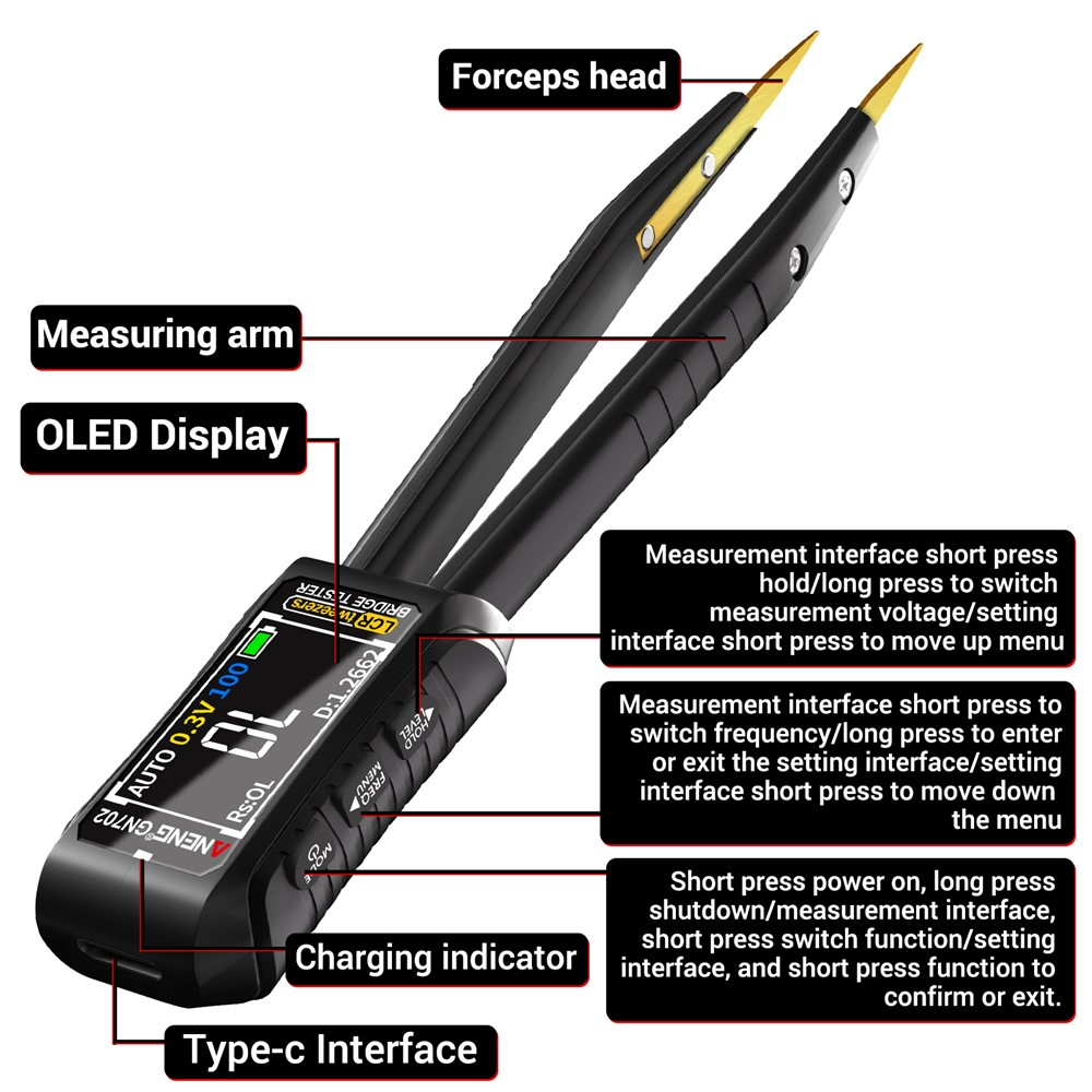 Service Tester Pincettype ANENG GN702
