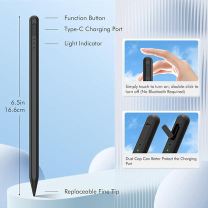 Touch Pen Techsuit AX10-T til Apple iPad, Aktiv Version, Hvid