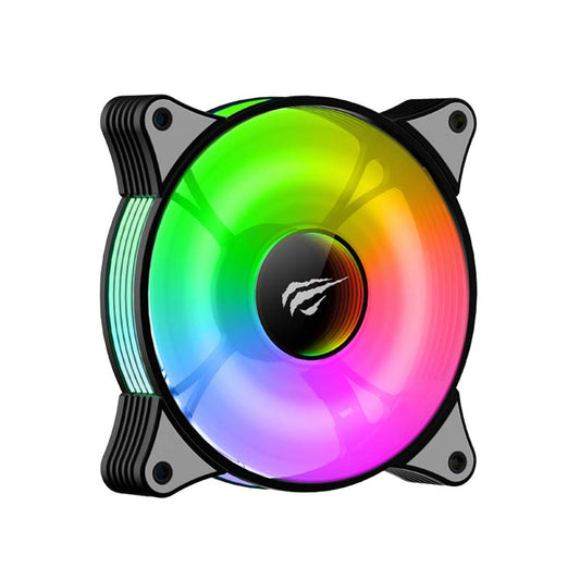 Ventilator HAVIT F2095, RGB, 600RPM - 1800RPM, 38dB, 1.44W, Sort