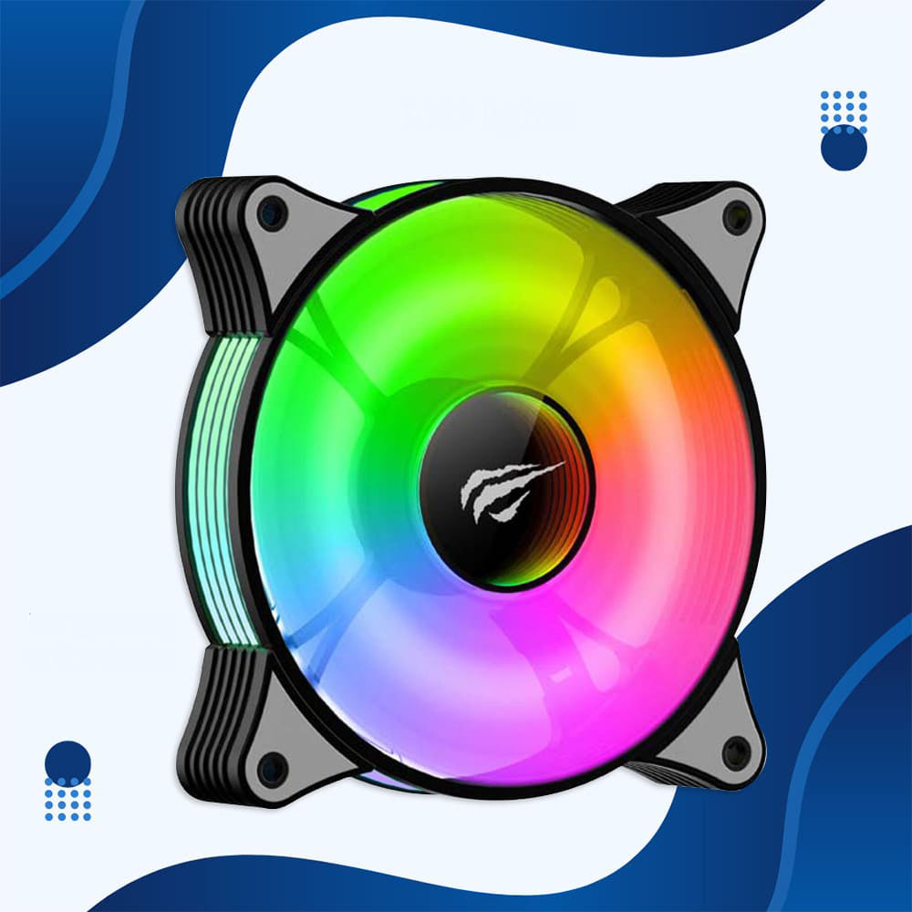 Ventilator HAVIT F2095, RGB, 600RPM - 1800RPM, 38dB, 1.44W, Sort