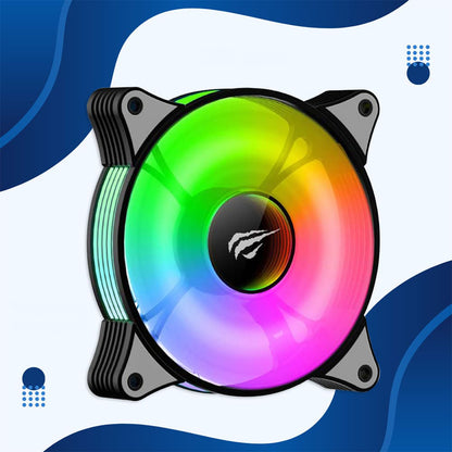 Ventilator HAVIT F2095, RGB, 600RPM - 1800RPM, 38dB, 1.44W, Sort