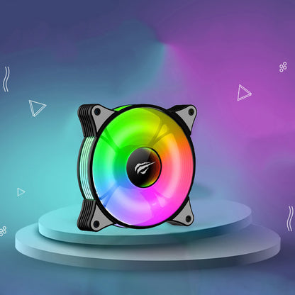 Ventilator HAVIT F2095, RGB, 600RPM - 1800RPM, 38dB, 1.44W, Sort